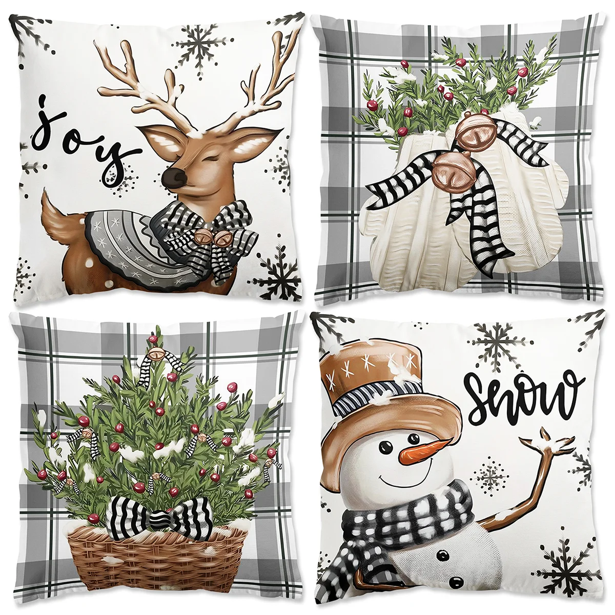 4pcs Christmas Cushion Cover Pillowcase Merry Christmas Decoration Linen Pillow Cases Home 2025 Xmas Gifts Pillow Covers 2026