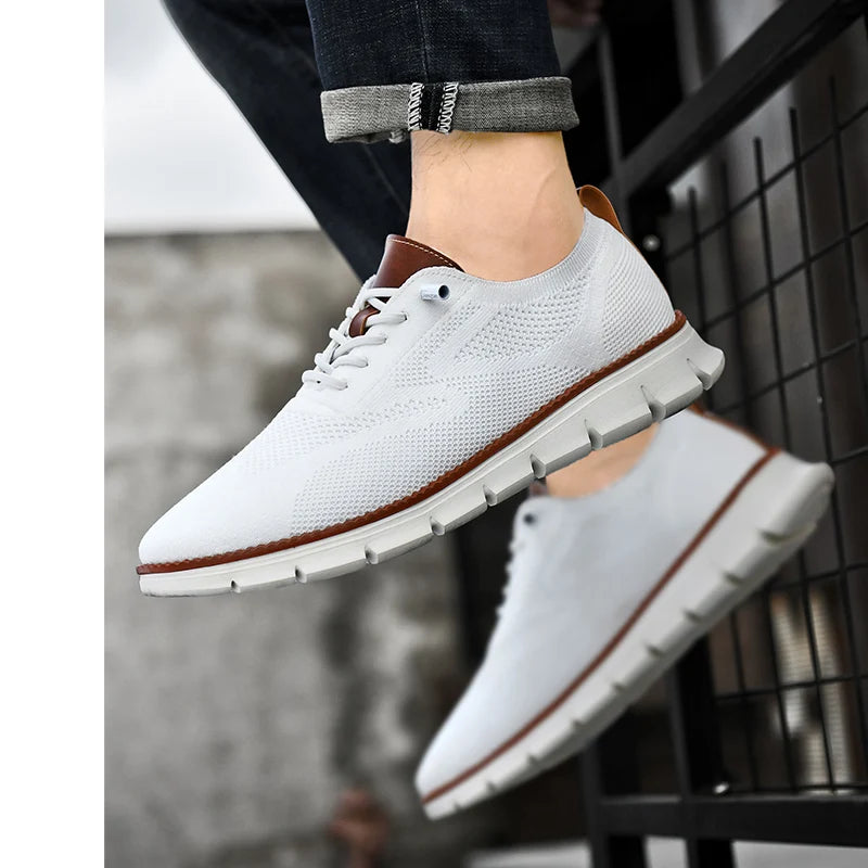 New Men's Sneakers Light Breathable Casual Flat Shoes Outdoor Fashion Comfortable Dress Shoes Anti-Slip Sports Walking Shoes