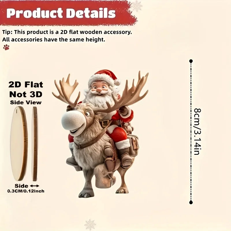 Choice Santa Holzornament-Set 2D Flachdesign - 12tlg, Holz