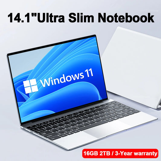 Laptop 2025: 14.1" Ultra-Slim Intel-N3700 - 16GB RAM 2TB SSD Collection