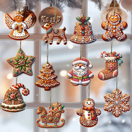 Choice Handgefertigtes Holz-Weihnachtsornament-Set - 12/24/36 Stück, Holz, Klein