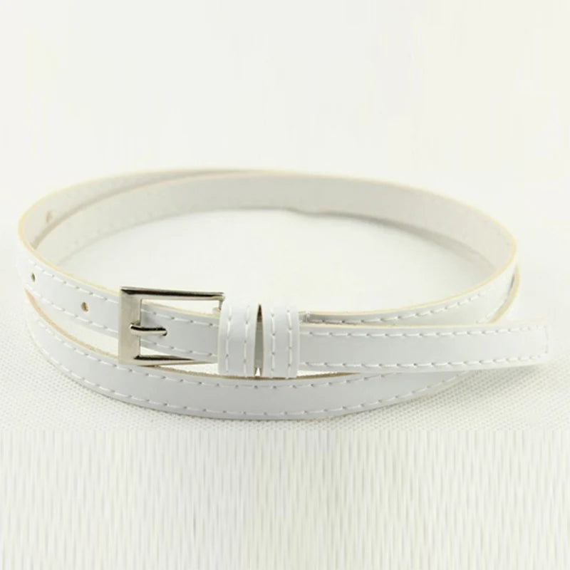 Women Belts New PU Leather Candy Color Metal Buckle Belt Girls Dress Jean Pants Waistband Belts for Lady Luxury Brand Belts