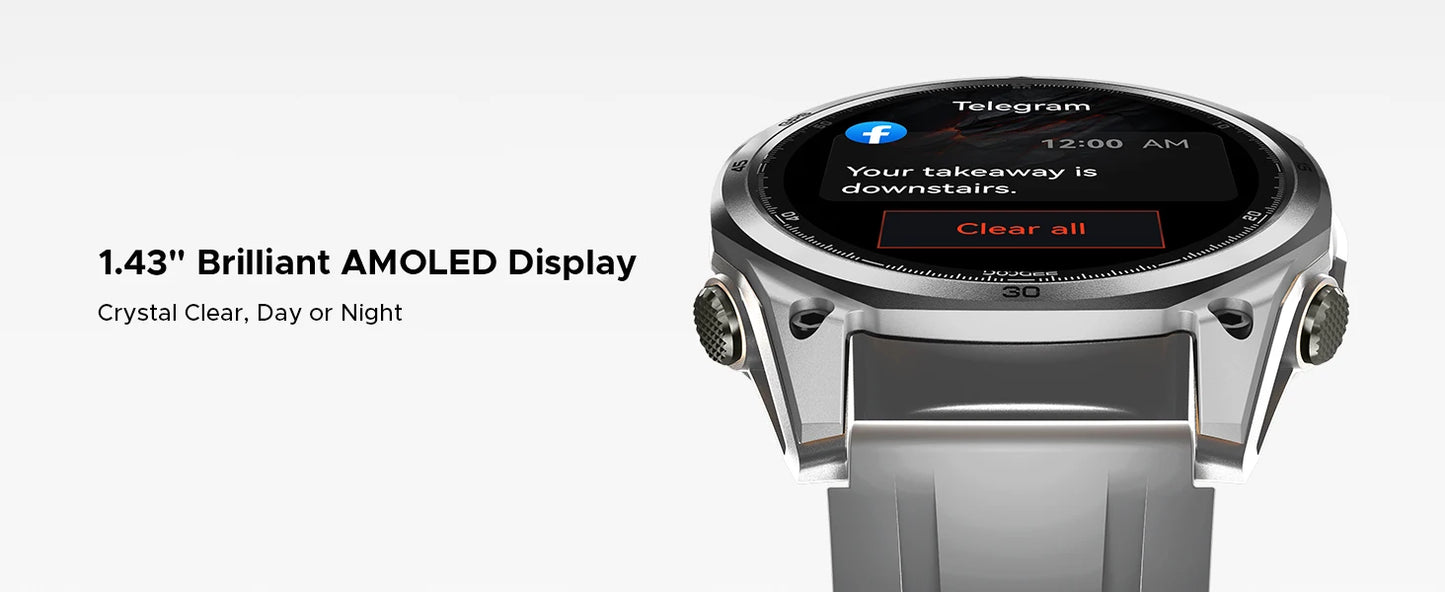 DOOGEE Anywise W1 Wasserdicht - Batterie 550 mAh, Akkulaufzeit 14 Tage, Display 1,43 Zoll