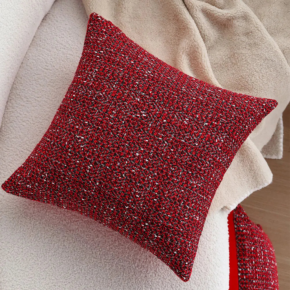 Christmas Red Knitted Throw Pillow Cover Without Core, Festival Party Decoration Living Room Sofa Decorative Cushion Cover 45x45