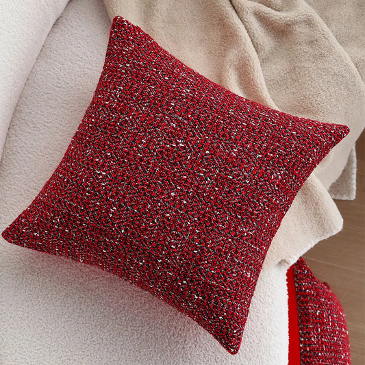 Christmas Red Knitted Throw Pillow Cover Without Core, Festival Party Decoration Living Room Sofa Decorative Cushion Cover 45x45