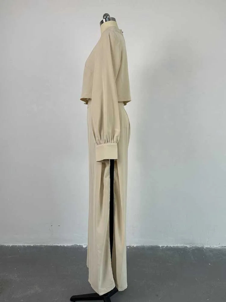 Elegant Women's Sets Two Pieces Solid Color Set Autumn Spring Piece Long Sleeve Loose Blouse and Pants Female Suit Bourgeois