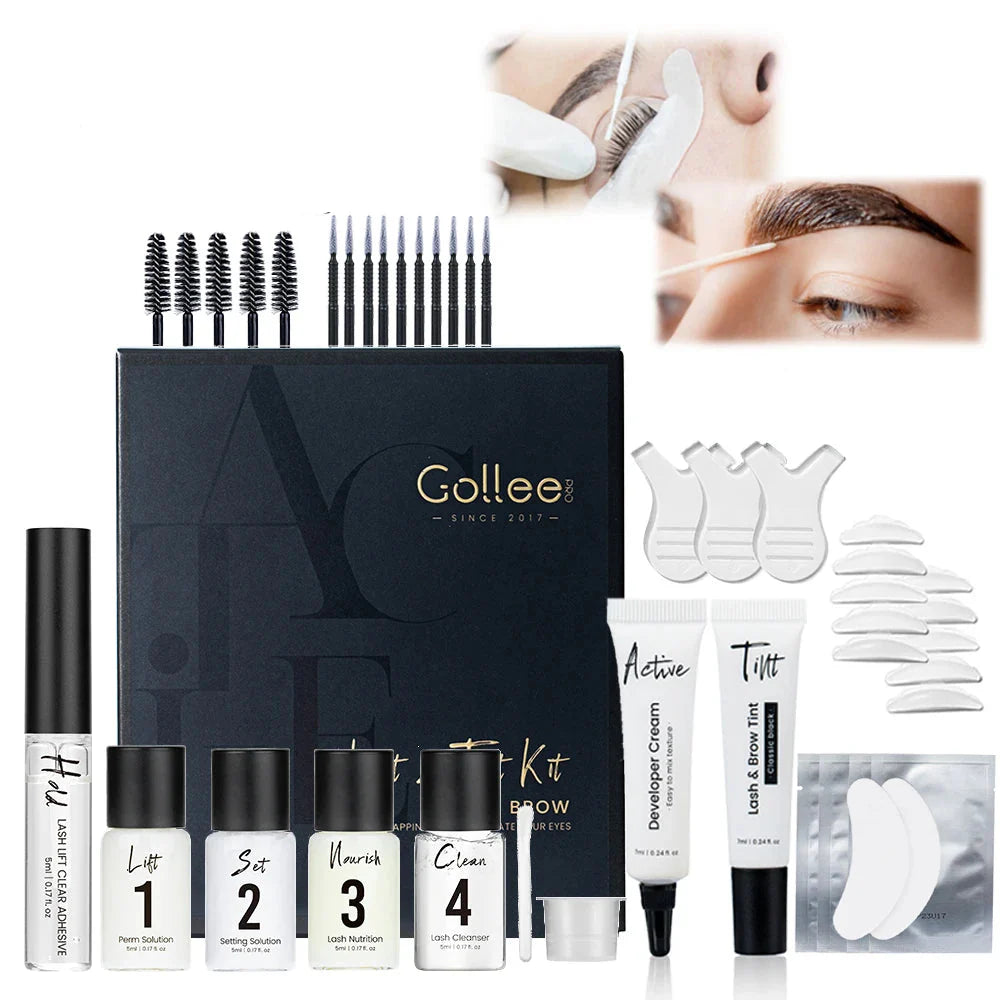 Gollee Semi permanent lash & brow tint natural black eyelash lifting & perming kit