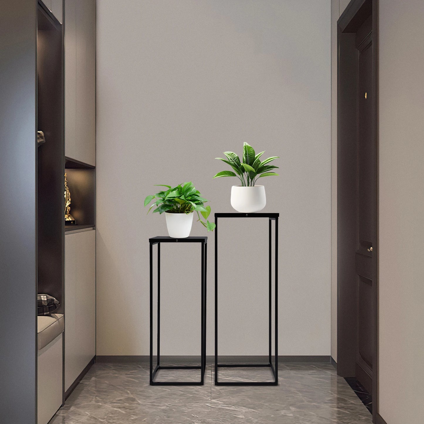 Bymaocar Pflanzenständer-Set 70/60 cm Metall Tragfähigkeit 4-5 kg