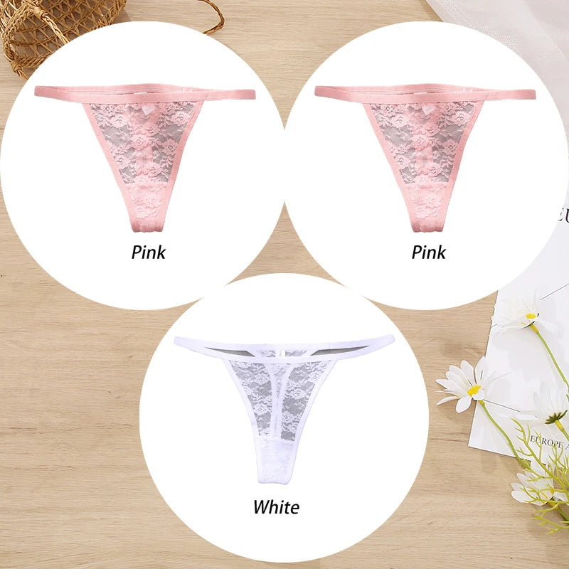 ZhejiangChoice Spitzen-Set Damen G-String - 3er Low Waist