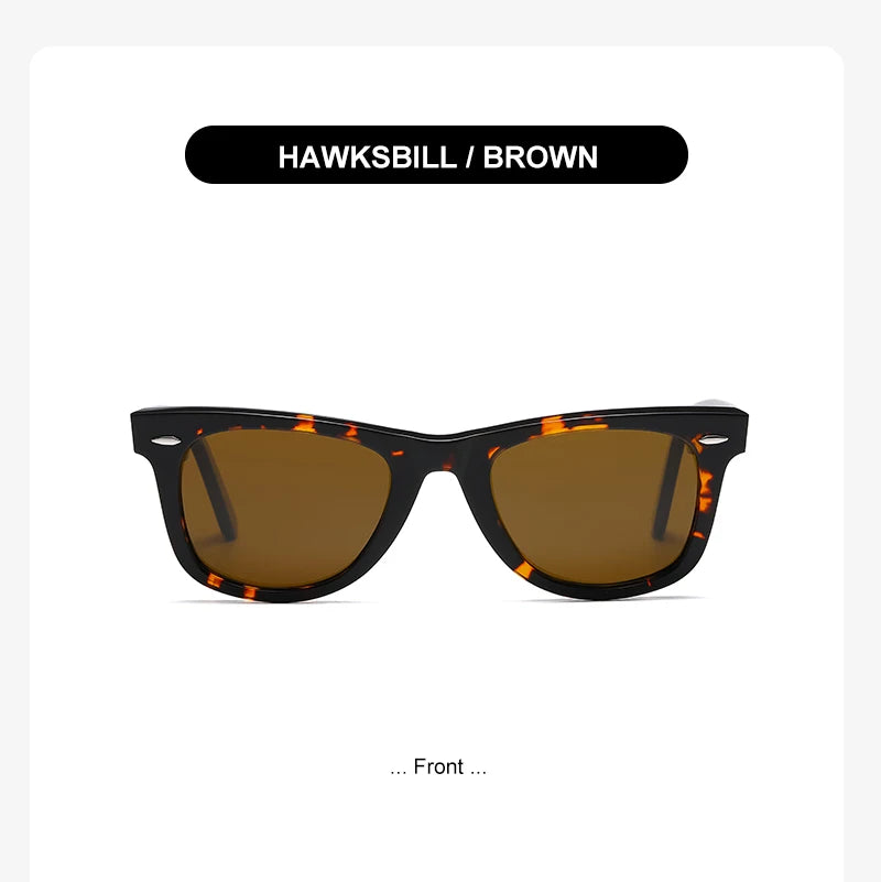 ROGBAE Trendige Sonnenbrille Herren Klassiker Glas Linse Acetat Sonnen Brille R2140 Luxus Marke Nieten Design Schutzbrille Damen Sonnenbrille