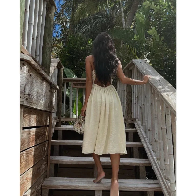 Luna Wickelkleid V-Ausschnitt - Urlaub Sommer Maxi S M L