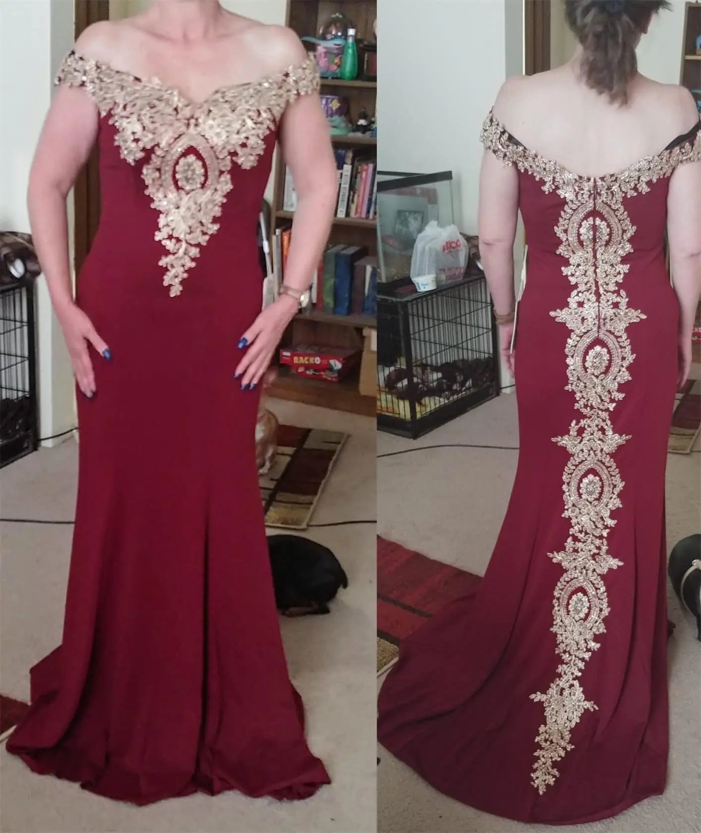 Women Mermaid Bridesmaid Dress For Wedding Party Long Lace Applique Off Shoulder Evening Prom Formal Gowns Floor Length Vestidos
