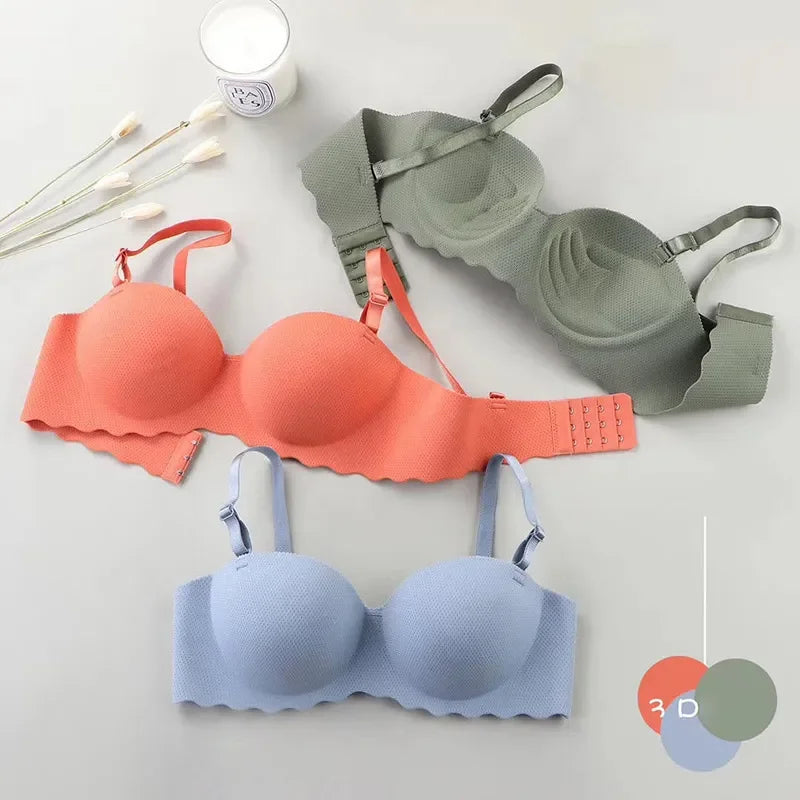 UXST Damen BH 2025 - Push-Up nahtloser BH bügellos einfarbig mit verstellbaren Trägern