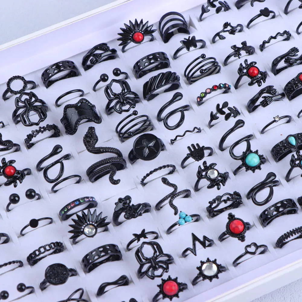 Zhang V Gui Punk Fingerring Set - 10/20/30/50 Stk Zink