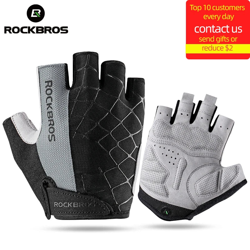 ROCKBROS Radfahren Fahrrad Handschuhe Halb Finger Stoßdämpfend Atmungsaktiv MTB Berg Fahrrad Sport Handschuhe Männer Frauen Radfahren Ausrüstung