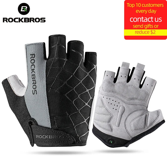 ROCKBROS Radfahren Fahrrad Handschuhe Halb Finger Stoßdämpfend Atmungsaktiv MTB Berg Fahrrad Sport Handschuhe Männer Frauen Radfahren Ausrüstung