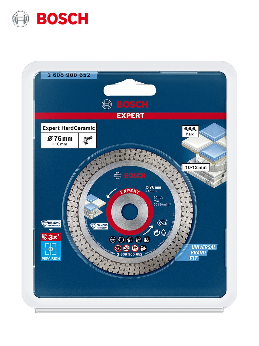 Bosch Expert Hard Ceramic Cutting Disc 76mm Angle Grinder Saw Blade for Hard Tiles Stone Diamond Cutting Disc Accessories 80M/s