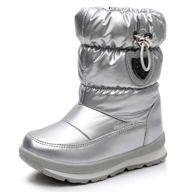 Kinder-Schneestiefel, 2025, Herbst-Winter-Wolle, warm halten, Kinderstiefel, Marke, modisch, wasserdicht, rutschfest, Baumwollschuhe für Mädchen und Jungen