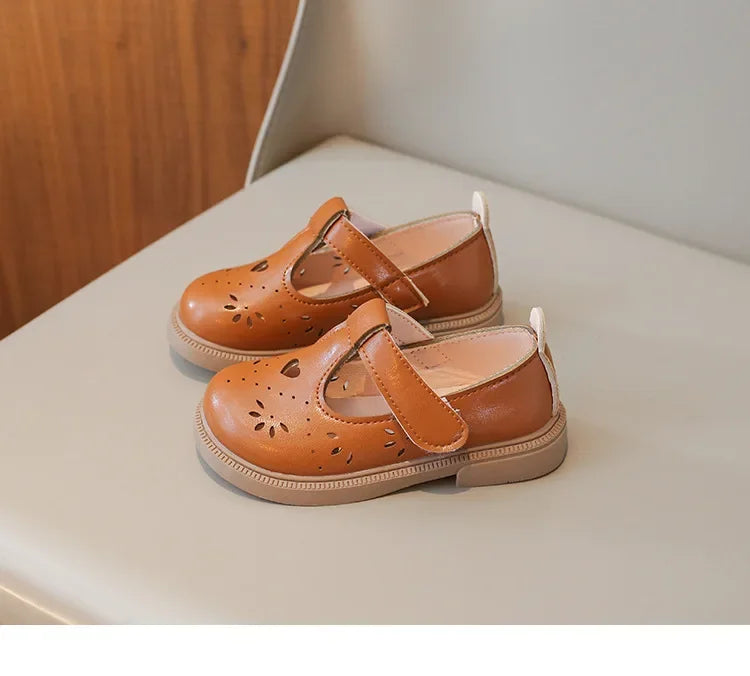 Mädchen Kleine PU Leder Schuhe 2025 - Frühling Sommer Baby Weiche Sohle - Prinzessin Einfarbig Casual Schul Loafer