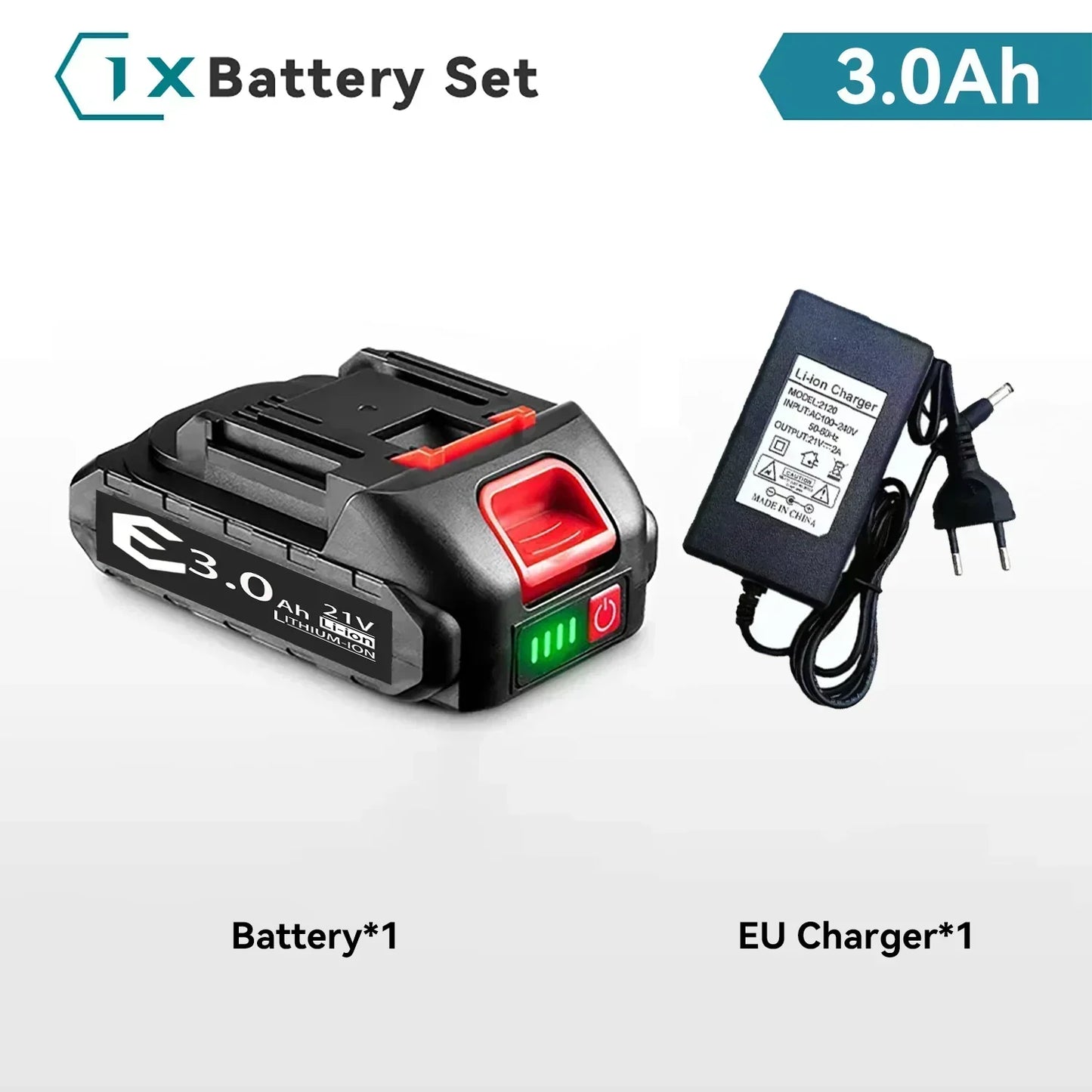 Makita 21V 6000mAh 5S2P Li-ion Battery for Power Tools Drills High Capacity Fast Charge Rechargeable with Protection Circuit