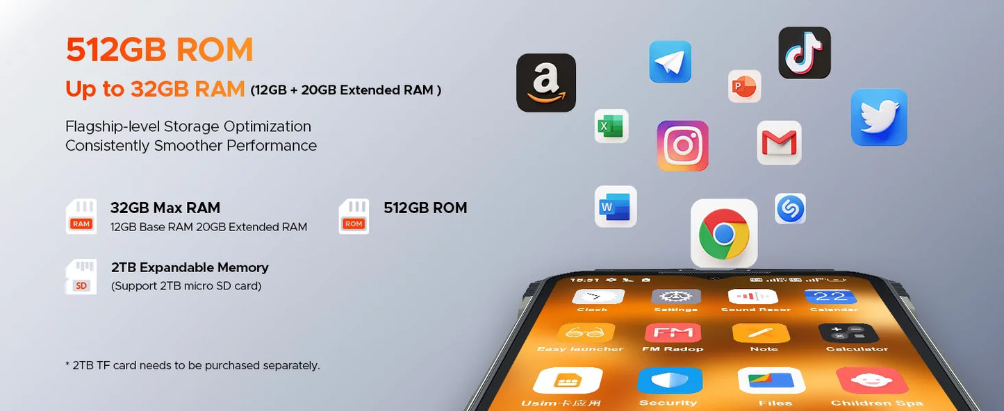 DOOGEE V Max Pro Robustes 5G Smartphone - 22000mAh 33W 6,58 Zoll