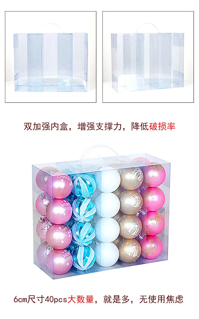 Neues Weihnachtsball-Set Handbemalt - Kapazität 40 Stück Ø6 cm