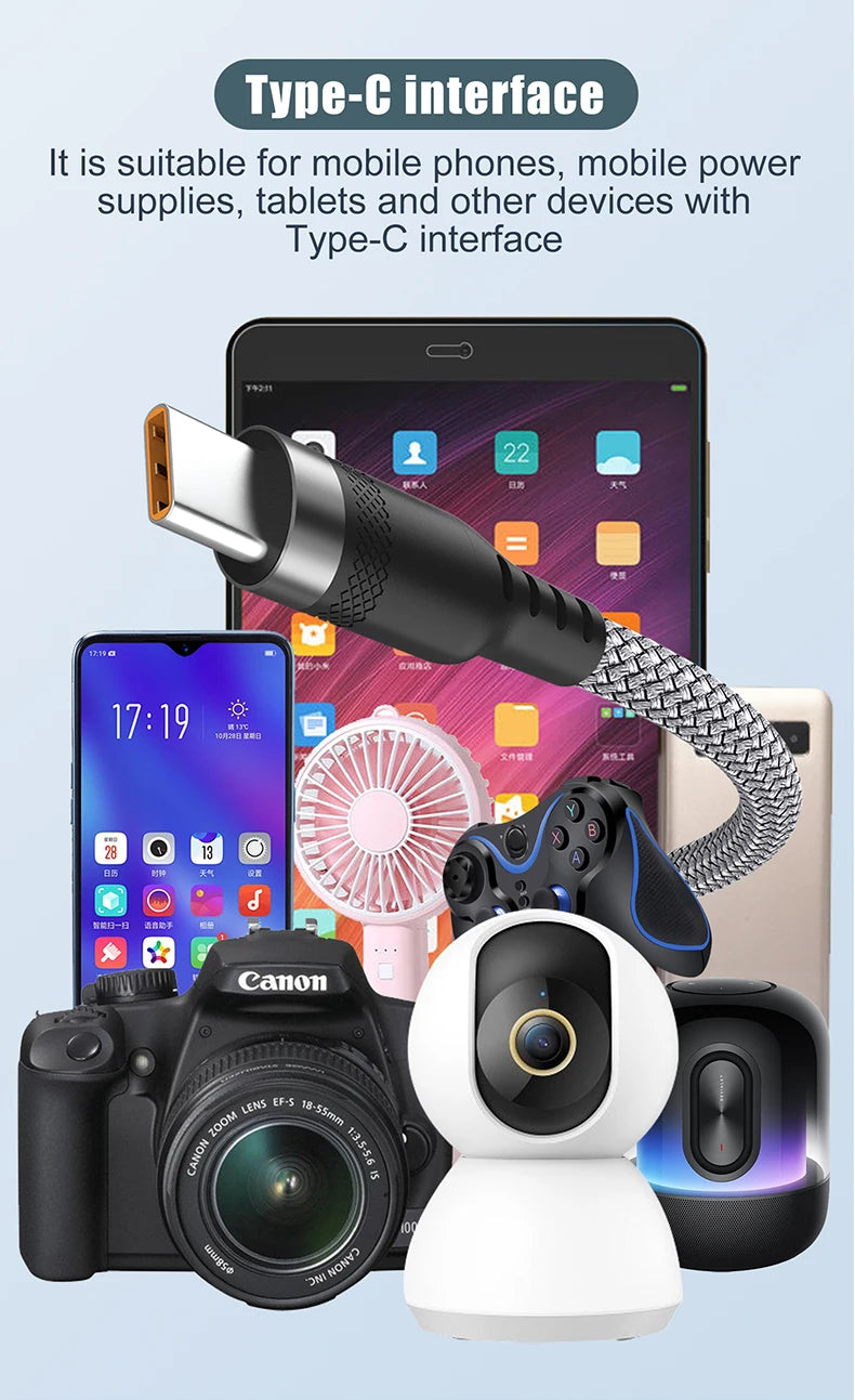 YUAIJAM USB-C Kabel - 6A, Länge 1-8 m, Typ-C zu Typ-C