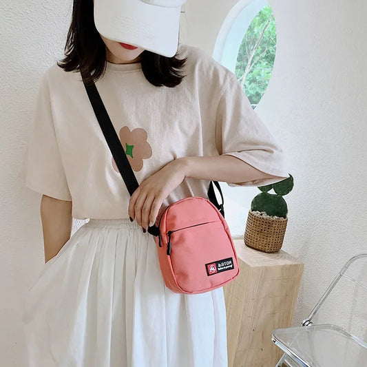 Canvas-Tasche 2025: New Fashion Crossbody Women's - Mobile Canvas Student Versatile Outdoor Sports Mini Collection