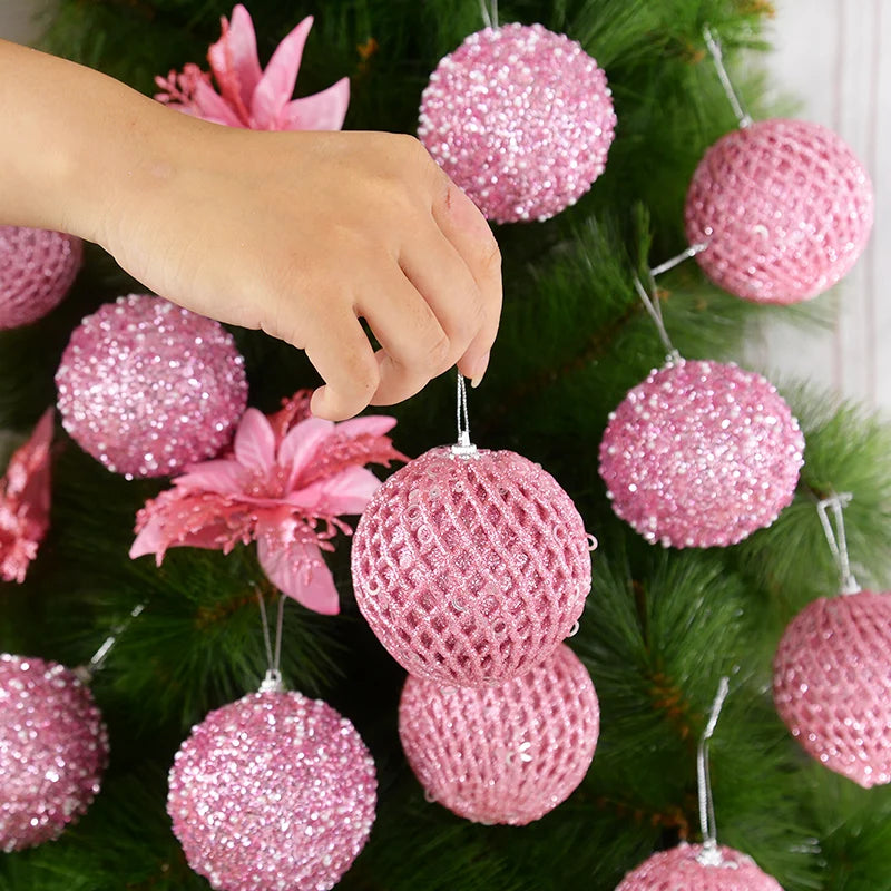 Jinghaohappy Christbaumkugeln - 12 Stück Kunststoff 6 Zentimeter