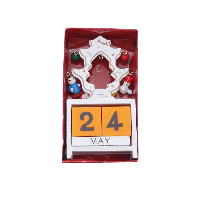 CN Adventskalender Holz Countdown - Kapazität 24 Tage, Größe 15x20 cm