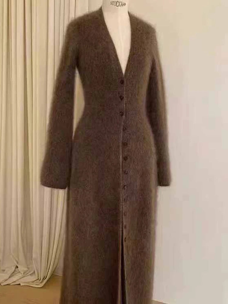 KBATCN V-Neck Lange Locker Cardigan - Länge 26 Zoll, Gewicht 120 bis 220 g pro Quadratmeter, Passform Regular