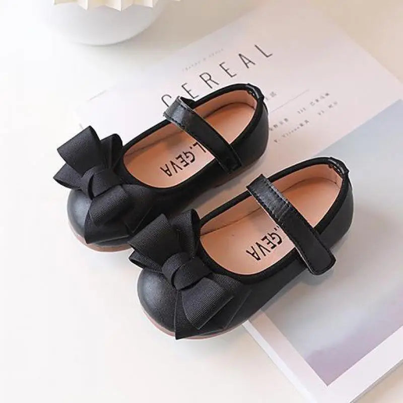 Mädchen Leder Schuhe 2025 - Süße Prinzessin Schleife Einzelschuhe - Frühling Herbst Casual Flats Weiche Sohle