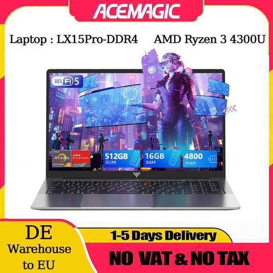 Laptop ACEMAGIC LX15Pro Ryzen 3 4300U 15,6 Zoll IPS 16 GB 512GB