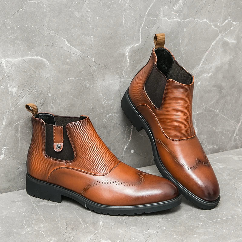 Golden Sapling Chelsea Boots Slip On - Knöchelhoch, EU Größe 42, Flacher Absatz Bequem