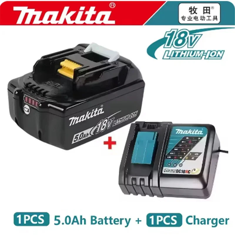 Makita 100% Original Rechargeable Power Tool Battery 6.0Ah 18V BL1830 BL1850 BL1840 BL1860 BL1815，Replaceable LED Lithium-ion