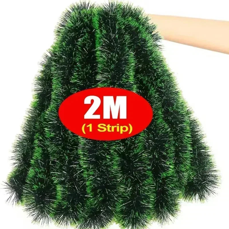 Weihnachten Lametta Girlande Bänder Ornamente Weihnachtsbaum hängen hängende Band Indoor Treppe Kamin Fenster Dekoration Kranz