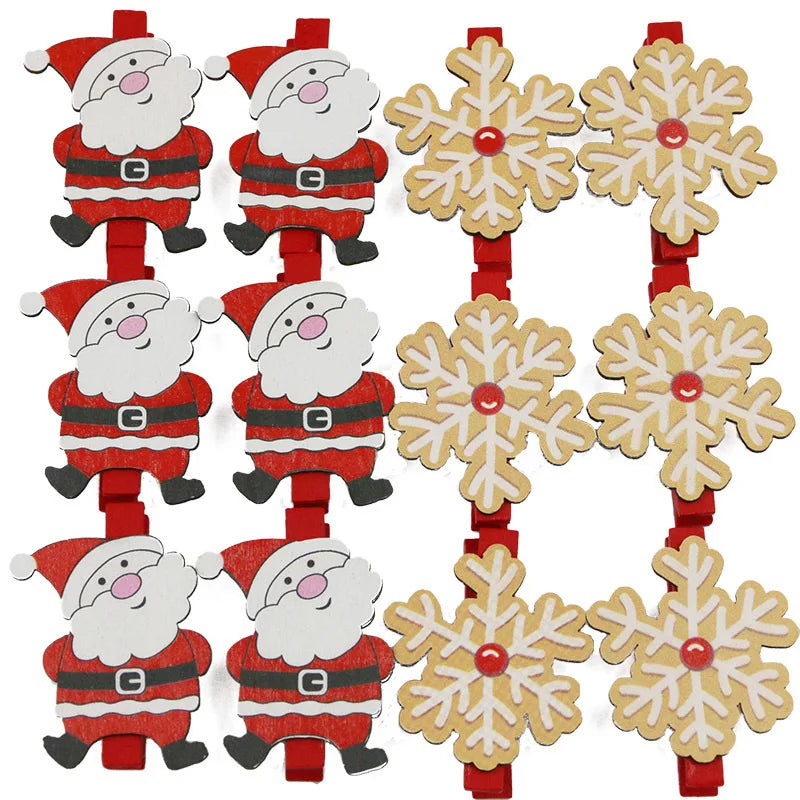 Homearound IA91-6pcs Weihnachts Holzclip - Größe 4,5 cm, Holz, 6 Stück