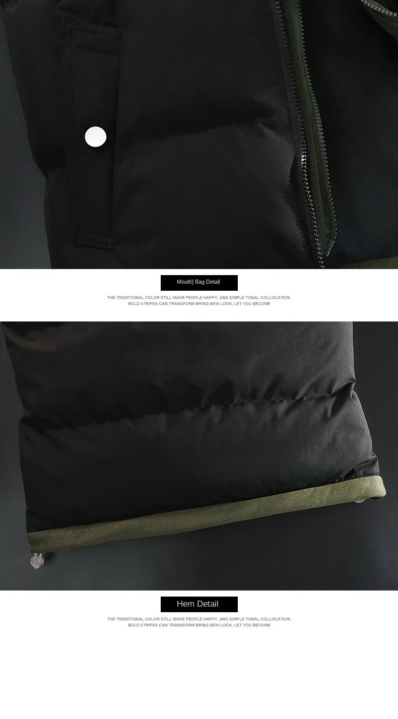 UETEEYCN Daunen Baumwoll Weste Mit Kapuze - Verschluss Reißverschluss, Größe L, Füllung Baumwolle