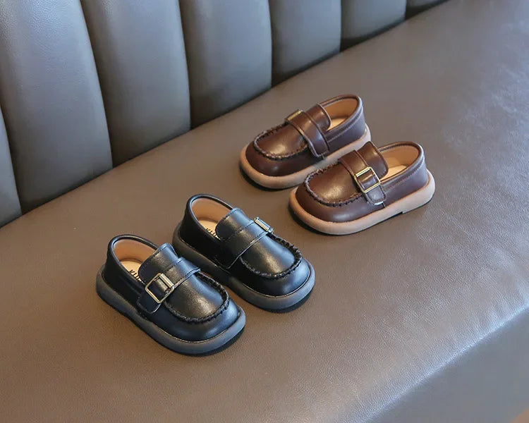 Jungen Casual Schuhe 2025 - Kleinkind Flache Loafer Slip-On - Frühling Herbst Runde Zehen Klassische Schnalle Hochzeit