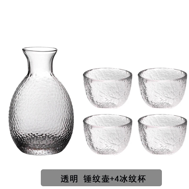 Japanese Sake Jug Set, Wine Glasses, Crystal Pot, Wine Tank Cup Set, Flagon Liquor Glass Dispenser, Creative Wine Cup, Gifts