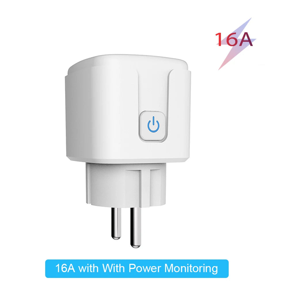 Tuya 16A/20A Smart Plug WiFi - 85–220V EU Steckdose, Kompakt Bauform