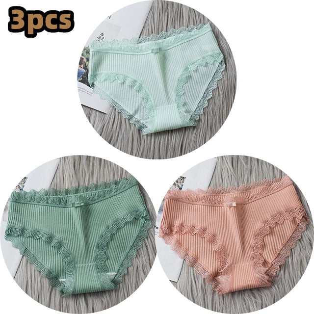 Damen Lingerie Unterwäsche mit Schleife Baumwolle Niedrig Bund Einfaches Design Komfortabel