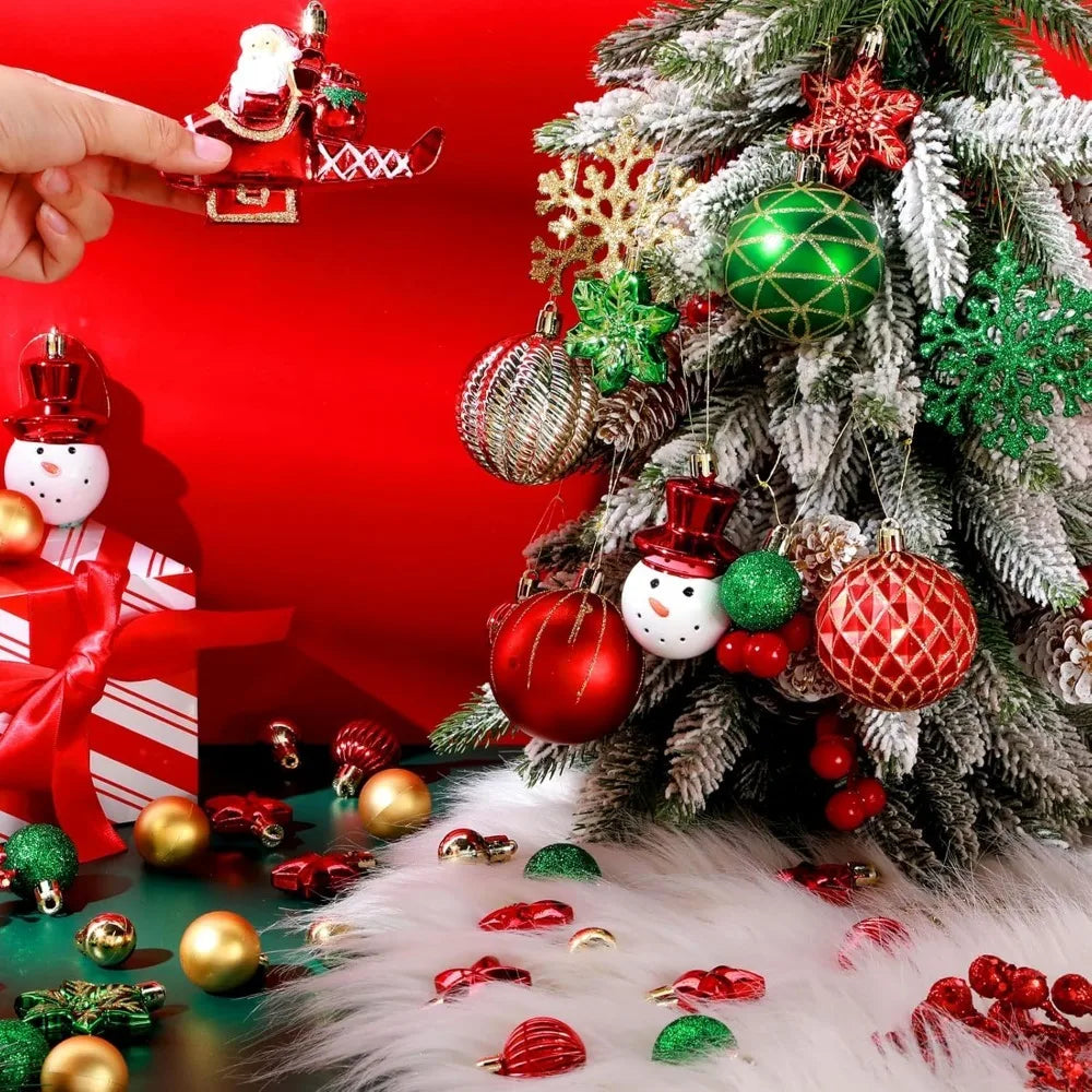 Choice GQ498 Weihnachtskugel Set - 36 Stk, Durchmesser 3-6 cm