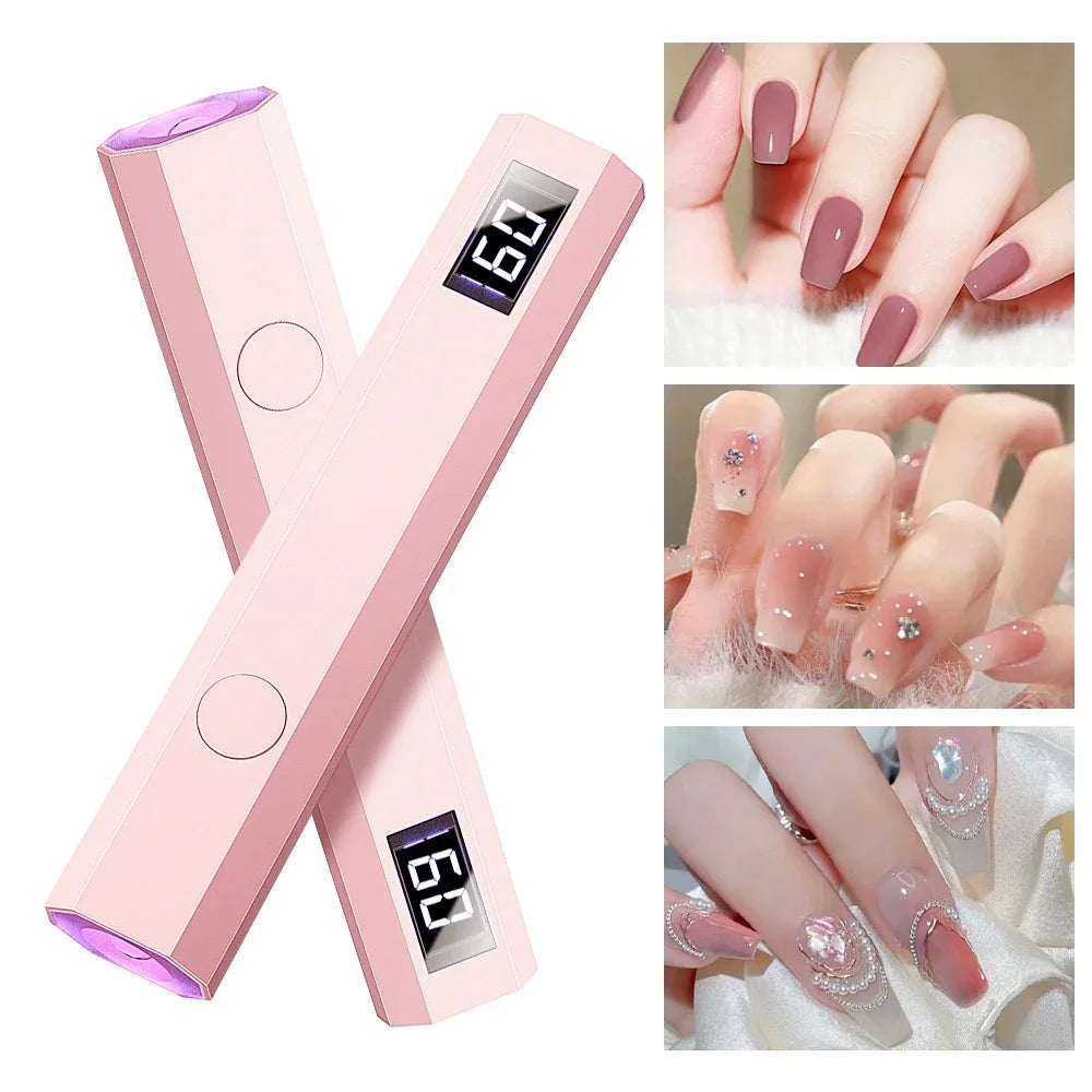 Handheld Mini UV LED Nail Lamp for Gel Polish Curing USB Rechargeable Quick Dry Portable Manicure Machine Nail Art Tool