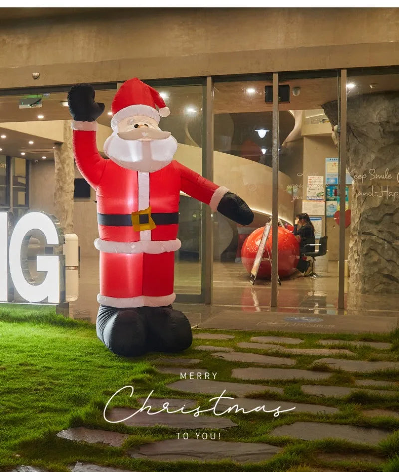 Christmas Inflatable Model,climbing Wall Santa Claus Glowing Inflatable Model, Outdoor Garden Scene Decoration Hanging Ornaments