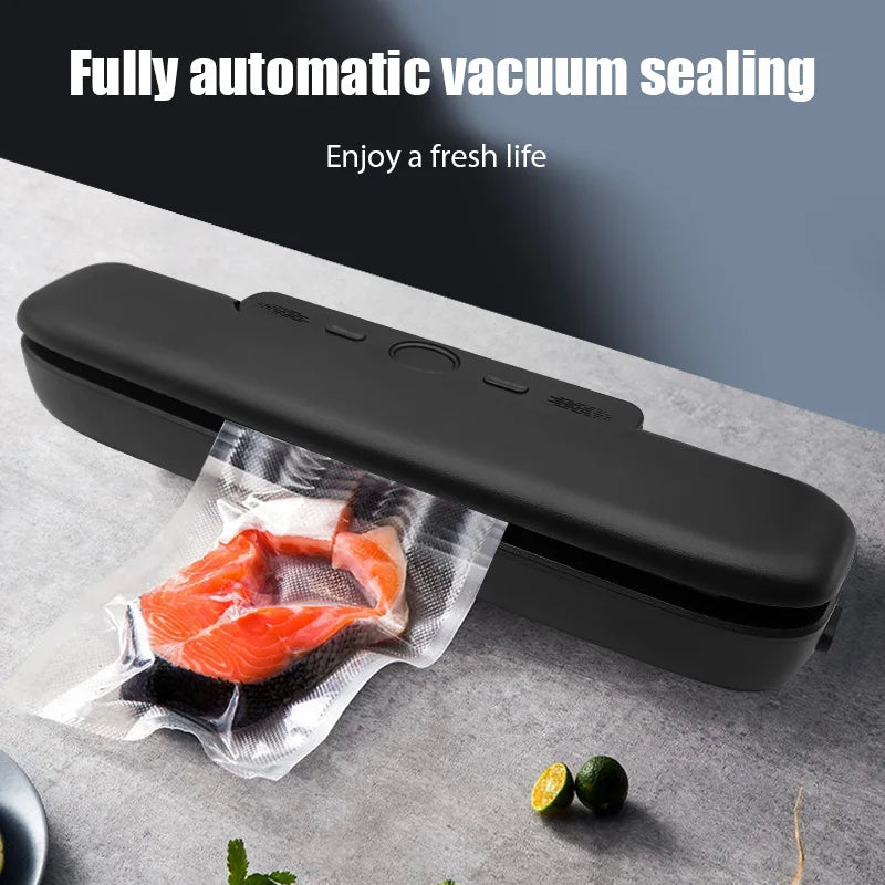 Food Vacuum Sealer 220V Automatic Packaging Machine Household Food retain freshness Fast Vacuum Sealing With 10pcs Package Bags
