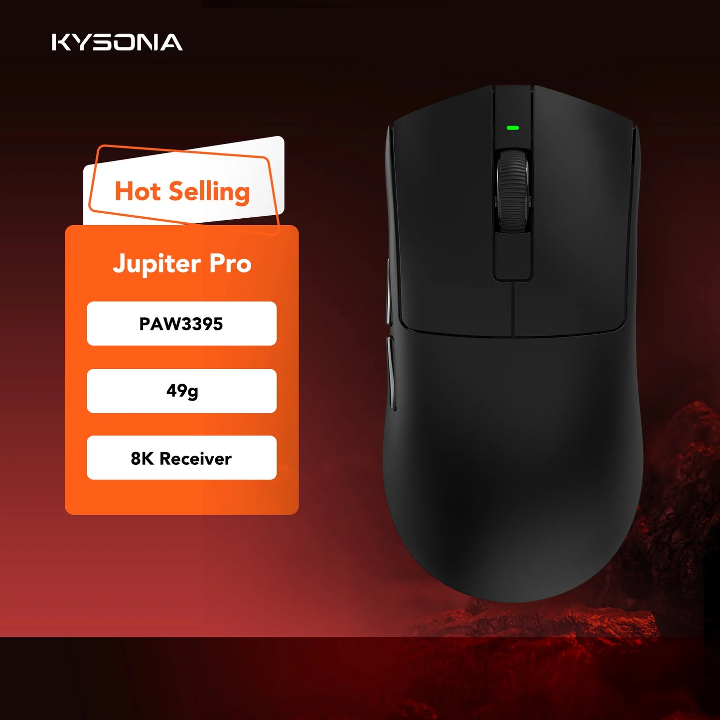 Kysona Jupiter Drahtlose Gaming-Maus - 26000DPI 49g BT