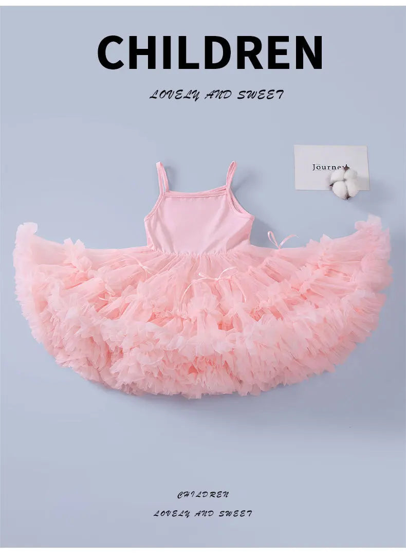 Girls' Dresses with a Sense of Luxury for Summer 2025. Sweet Children's Dresses for Children's Day. Princess - style Sling Dress