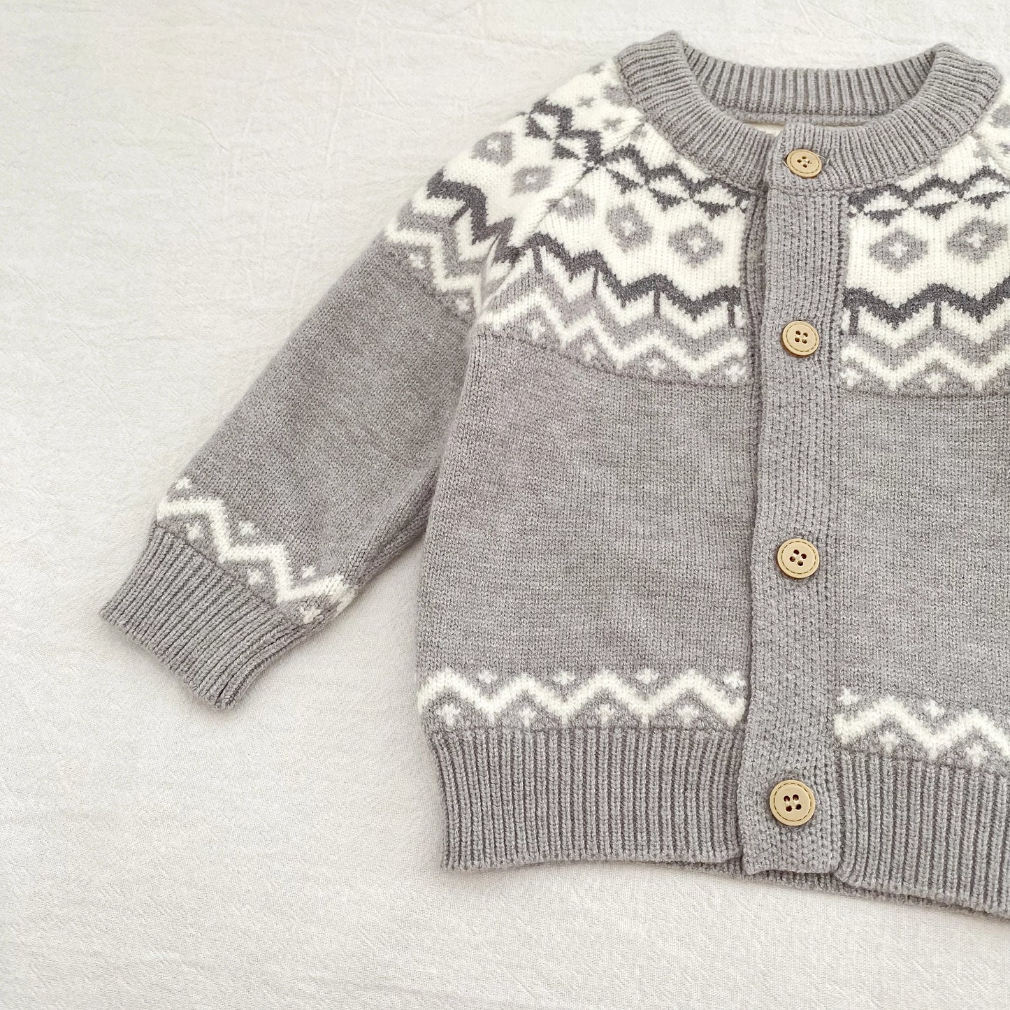 YSUBESTCN Kinder Strickjacke - Warmes Strickoberteil Für Kleinkinder, Größe 0-2 Jahre, Material Wolle, Verschluss Knopf