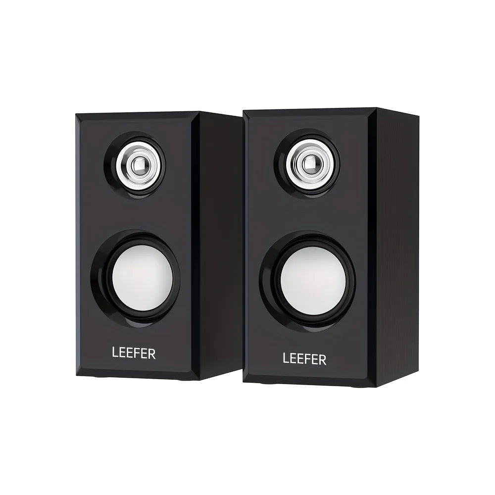 Computer-Lautsprecher 2025: Computer Desktop Wired Wooden Speakers - USB-powered 3.5mm Audio Jack Surround Sound 4D Speakers Smartphone Computer Speakers Collection